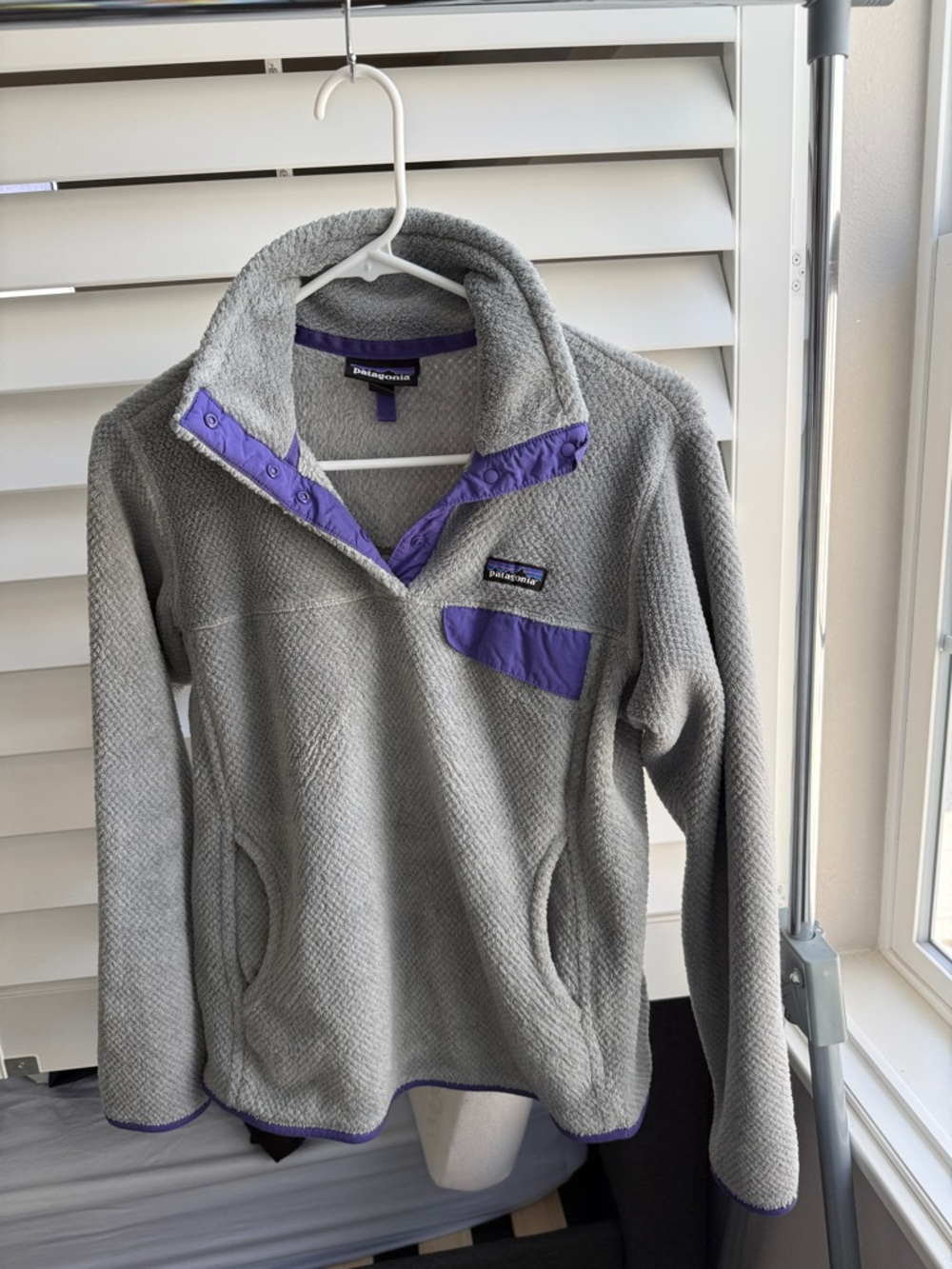 Patagonia Jacket Womens Medium Re-Tool Snap-T Fleece Jacket Grey Hiking 25442